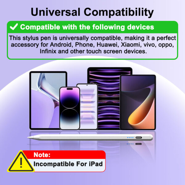 suitable for ipad pencil, with anti palm touch and tilt sensing functions, suitable for ipad pencil stylus 2018 2025 pad series models accessories for ipad drawing,write, annotate, learn, work stylus