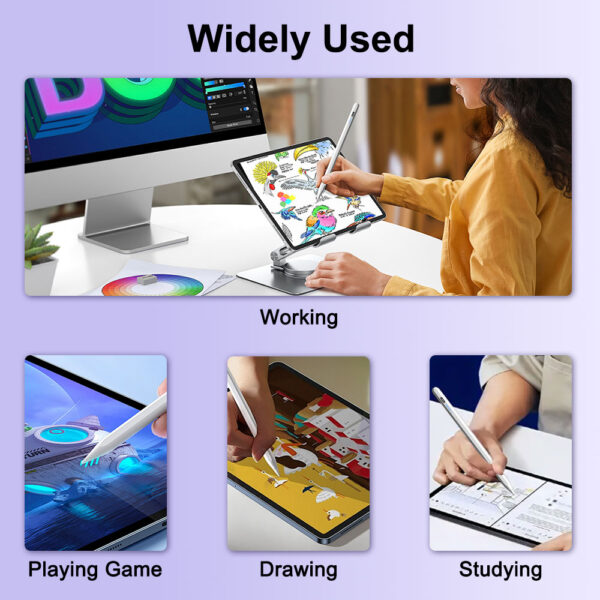 suitable for ipad pencil, with anti palm touch and tilt sensing functions, suitable for ipad pencil stylus 2018 2025 pad series models accessories for ipad drawing,write, annotate, learn, work stylus